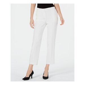 KASPER Womens Ivory Pinstripe Straight leg Shorts Size: 16